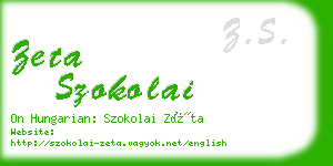 zeta szokolai business card